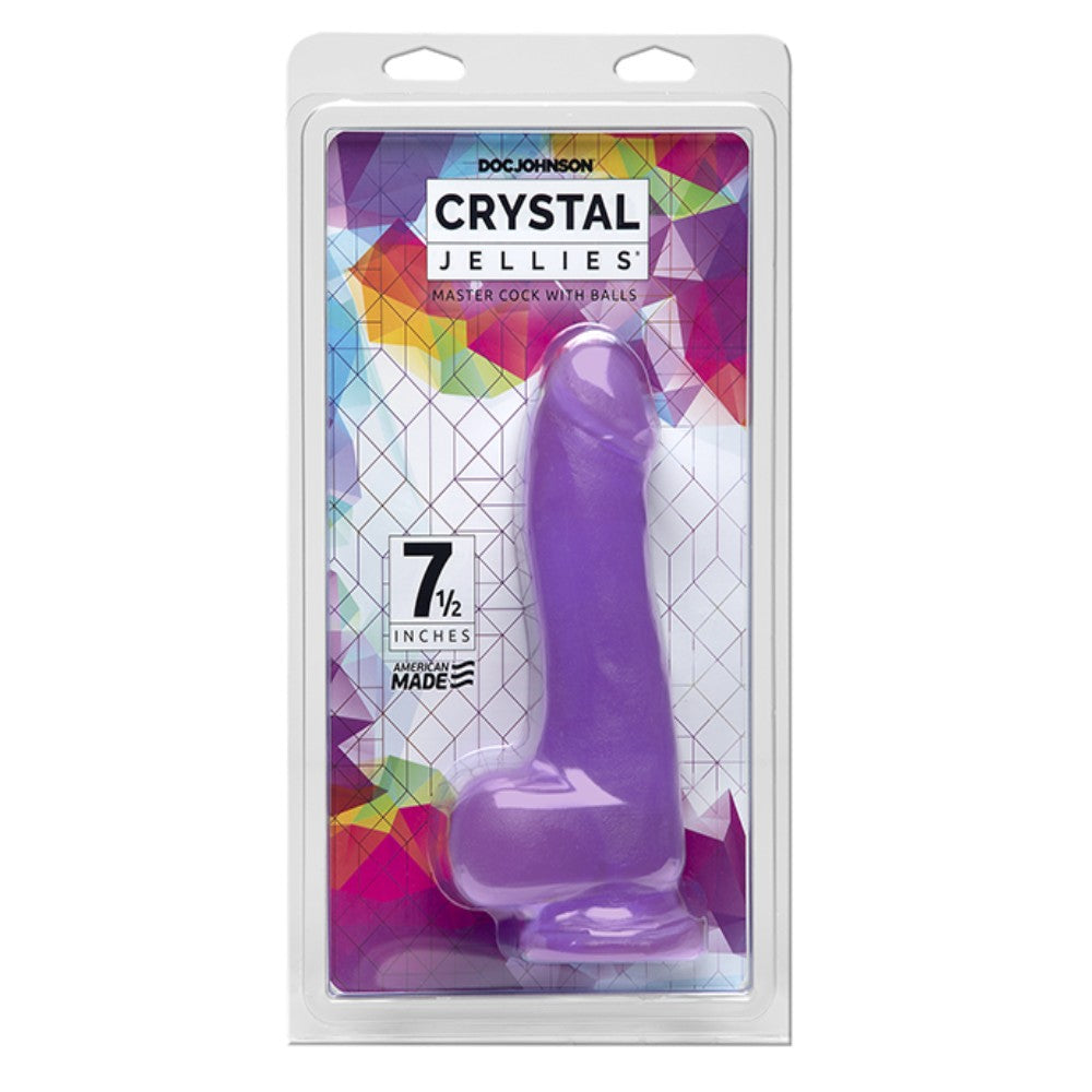 Doc Johnson Crystal Jellies Master Cock 19 cm Jel Dildo Purple