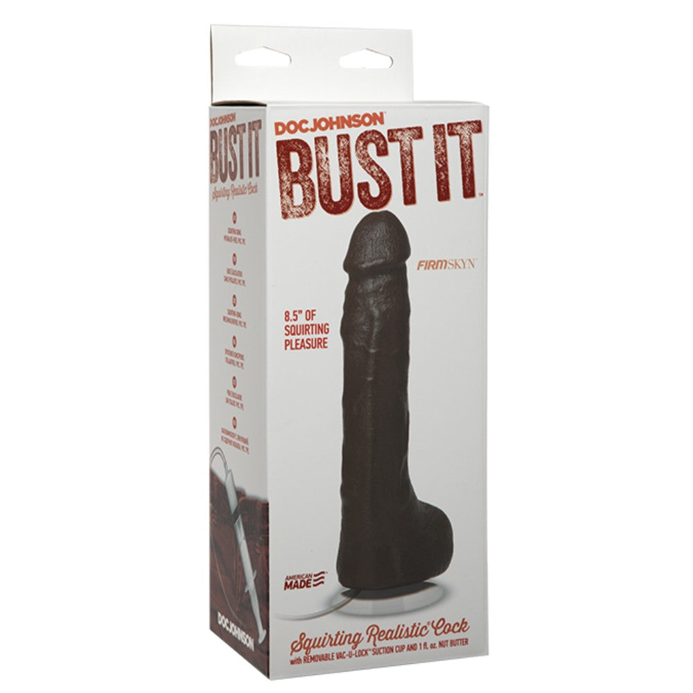 Doc Johnson Bust It Squirting Realistic Cock Fışkırtmalı Boşalabilir Realistik Penis Brown