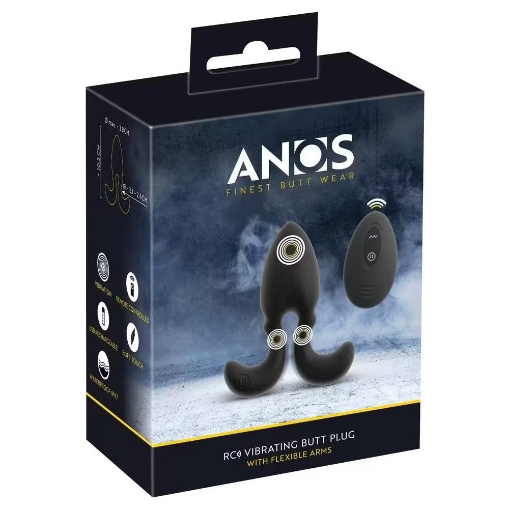 Anos RC Vibrating Butt Plug with Flexible Arms Uzaktan Kumandalı Titreşimli Anal Plug