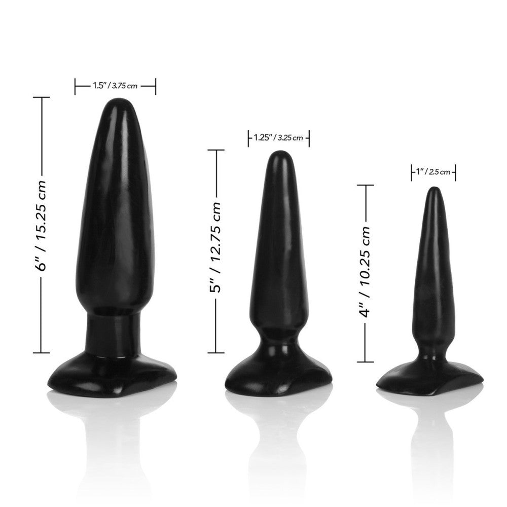 Calexotics Silicone Anal Trainer 3pcs Butt Plug Set
