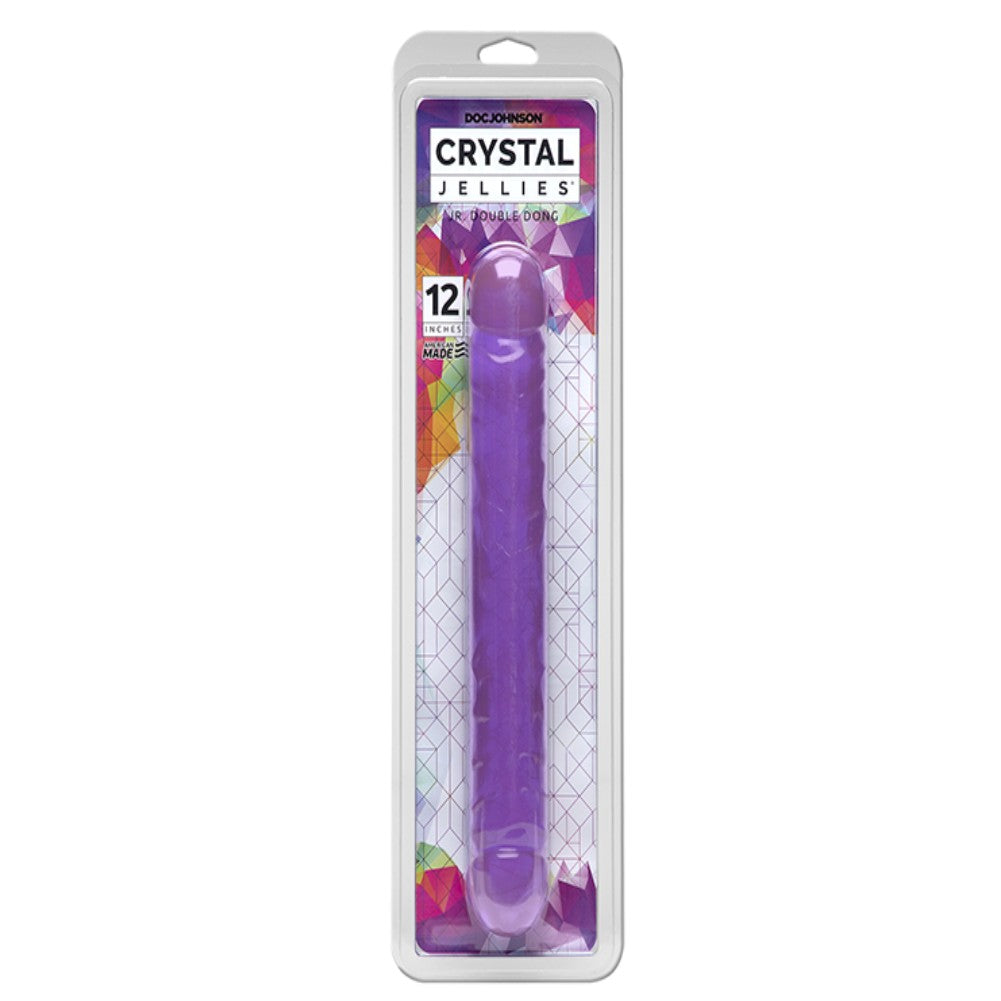 Doc Johnson Cyrstal Jellies 30 Cm Çift Taraflı Realistik Jel Penis Purple