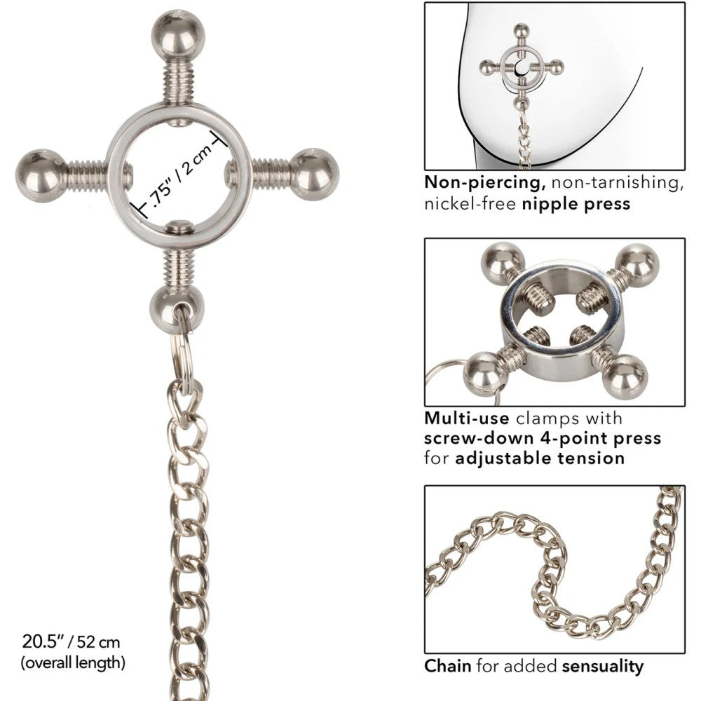 Calexotics Grips 4 Point Nipple Press with Chain Göğüs Klipsi