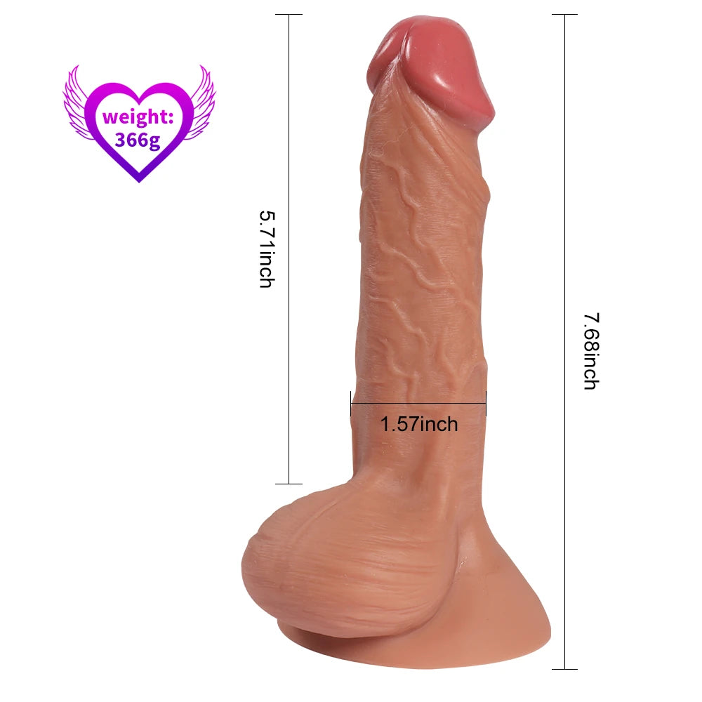 Shequ Fitch Doğal Dokulu Uzaktan Kumandalı Şarjlı Realistik Penis 19.5 Cm