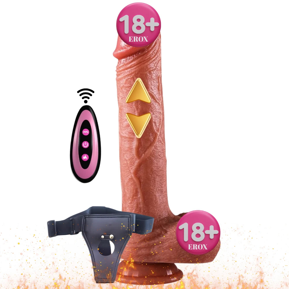 Erox The Dick Uzaktan Kumandalı Hareketli Kemerli Realistik Vibratör