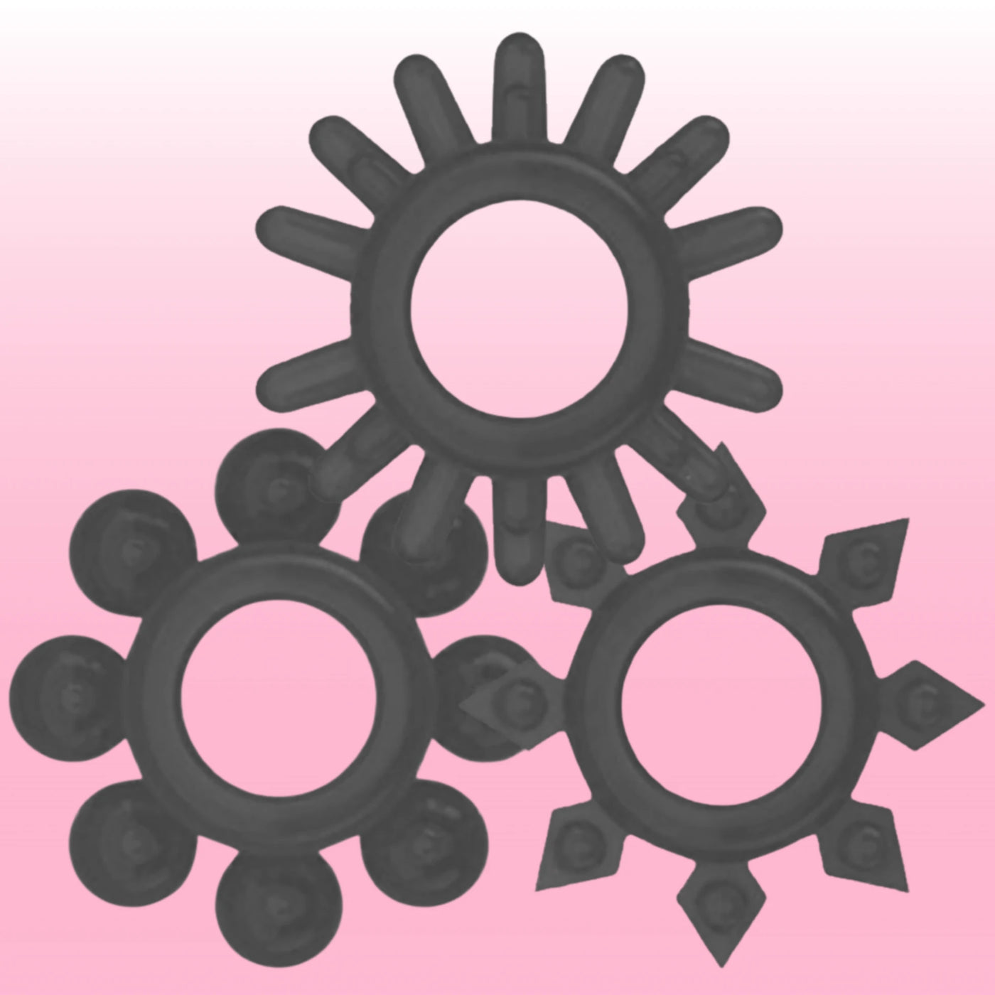 Erox The Cock Ring Support Ring 4'lü Penis Halkası Seti