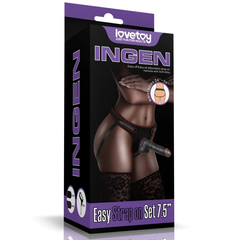 Lovetoy Easy Strapon 20 cm Kemerli Realistik Zenci Penis