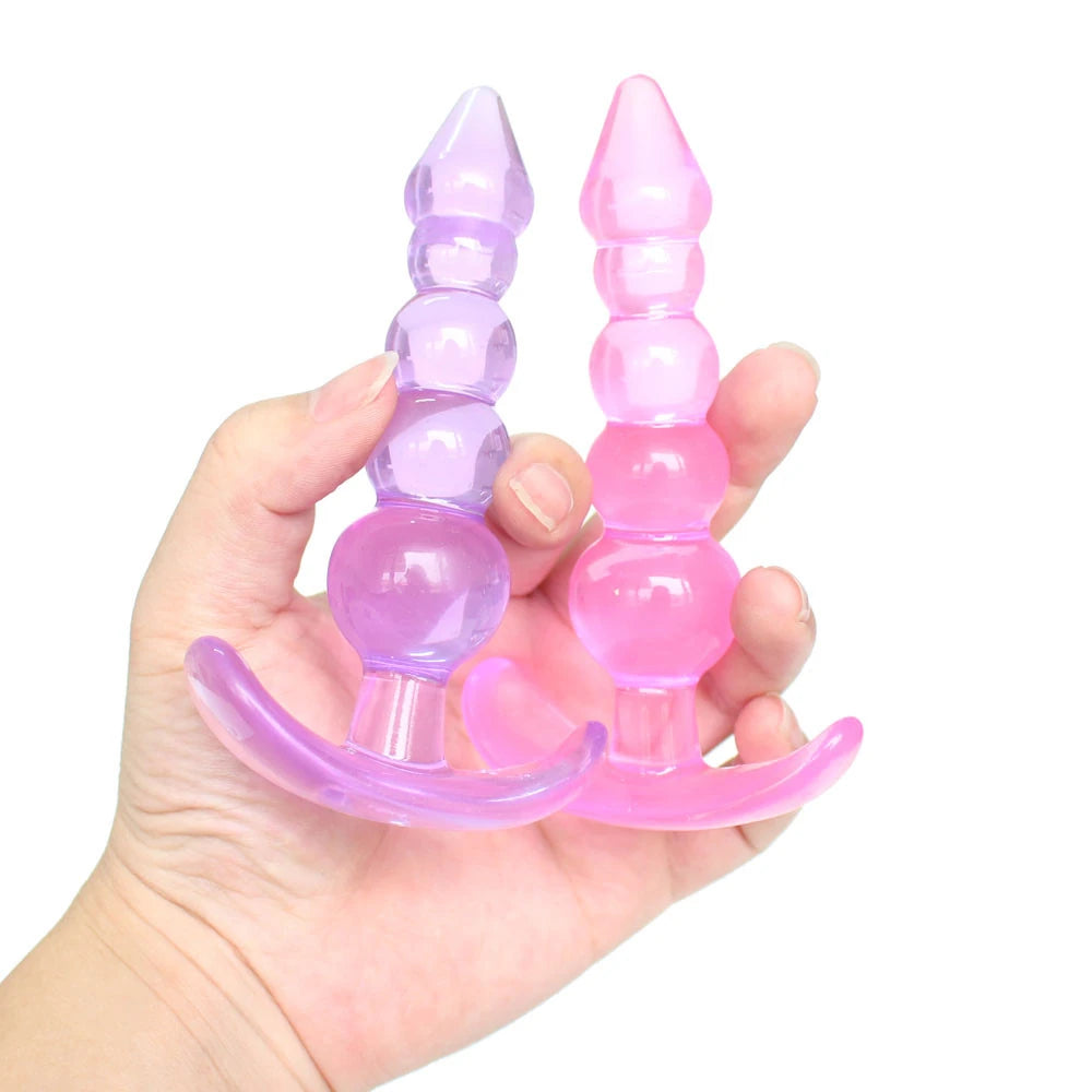 Erox Anal Fantasy Silicone Butt Beads Anal Training Silikon Anal Plug-Purple