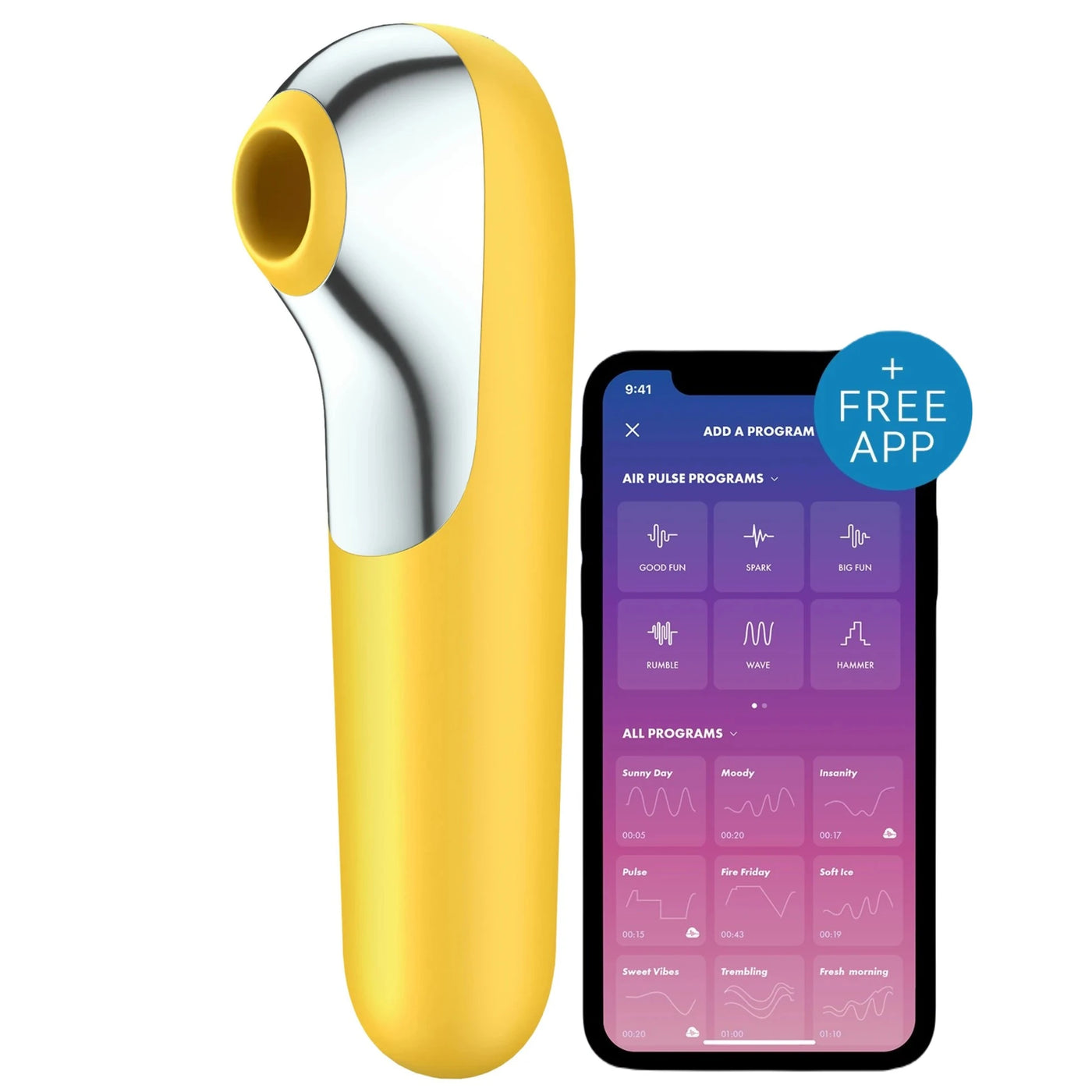 Satisfyer Dual Love Telefon Kontrollü Emiş Güçlü Vibratör-Yellow