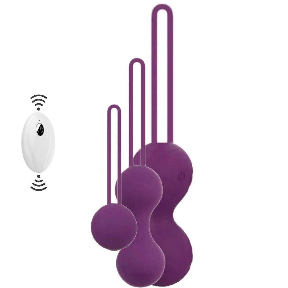 Erox Exuis Balls Set Uzaktan Kumanda Kegel Egzersiz Vibratörü Mor