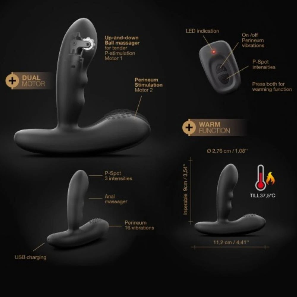 Dorcel P-Stroker Uzaktan Kumandalı Isıtmalı ve Hareketli Prostat Vibratör