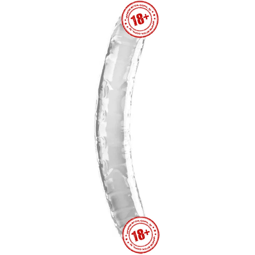 Doc Johnson Cyrstal Jellies 45 Cm Çift Taraflı Realistik Jel Penis-Şeffaf