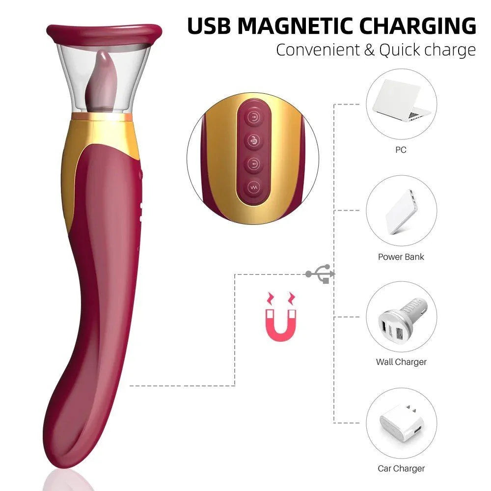 Erox Luxury Tongue Vibe 2 İn 1 G-Spot ve Dil Vibratör