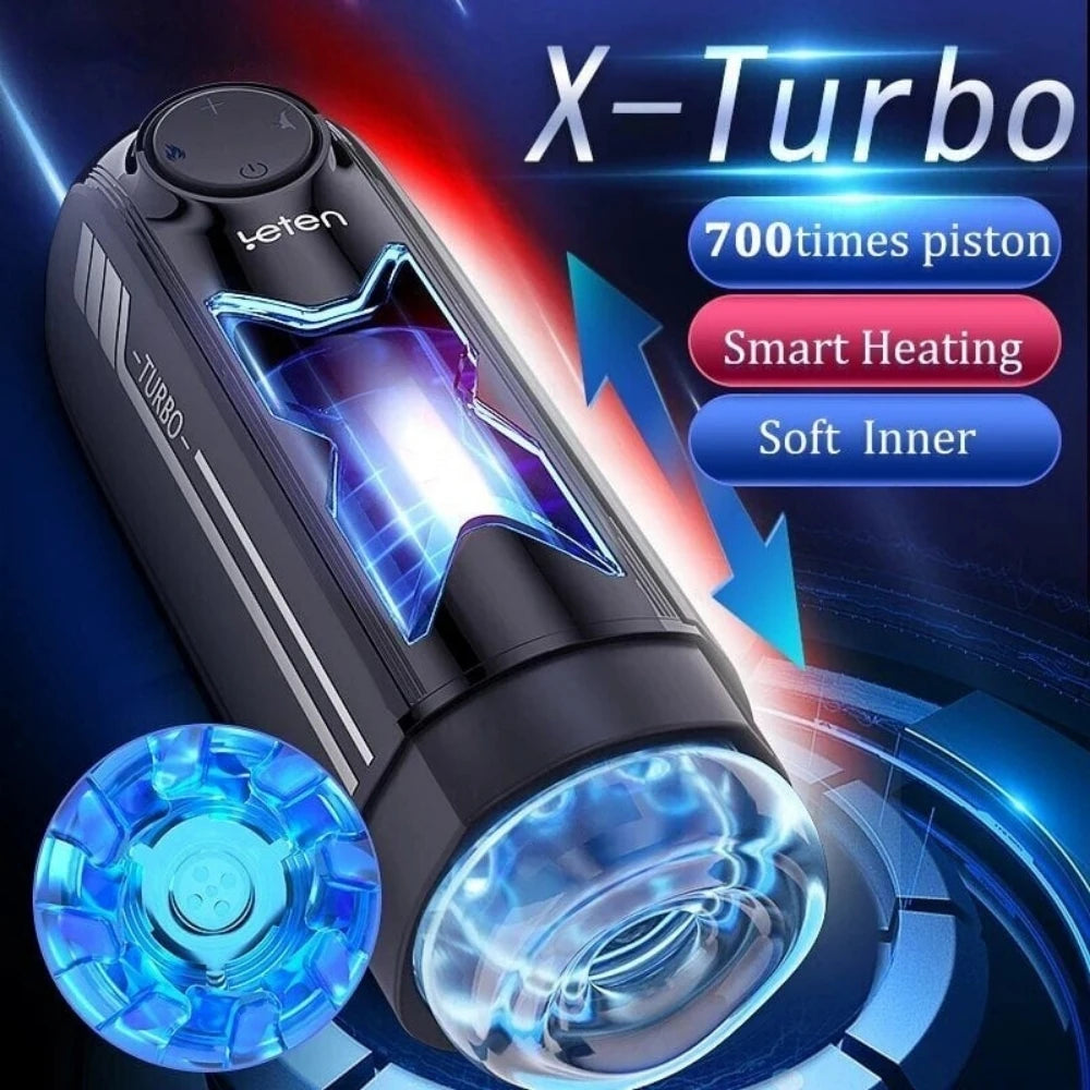 Leten X-Turbo İleri Geri Hareketli Isıtmalı ve Sesli Otomatik Masturbator