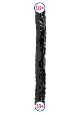 Doc Johnson Jr. Veined 30 Cm Çift Taraflı Realistik Jel Penis-Siyah