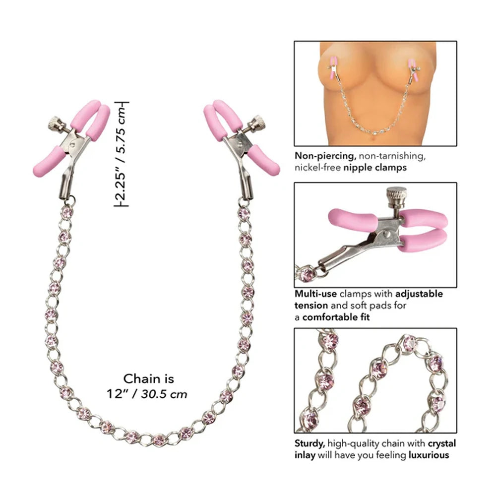 Calexotics Crystal Chain Nipple Clamps Göğüs Klipsi