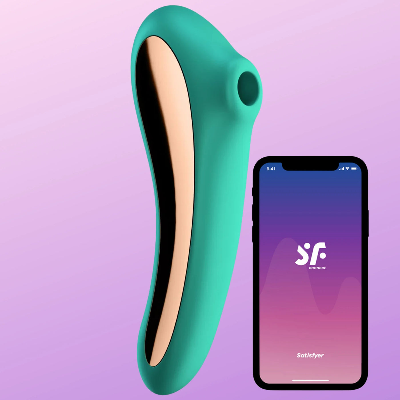 Satisfyer Dual Kiss Telefon Kontrollü Emiş Güçlü Vibratör-Green