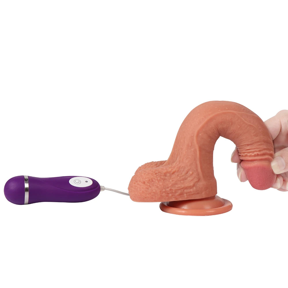 Shequ Dildo Series Crowley's Natural Doku 18 Cm Titreşimli Realistik Penis