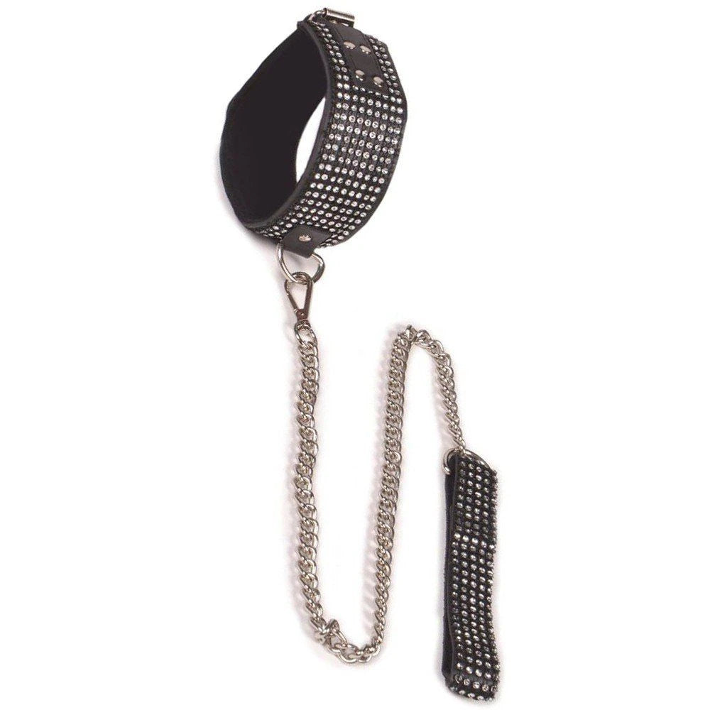 Erox Fetish Fantasy Series Diamond Collar Taşlı Fetiş Tasma-Siyah
