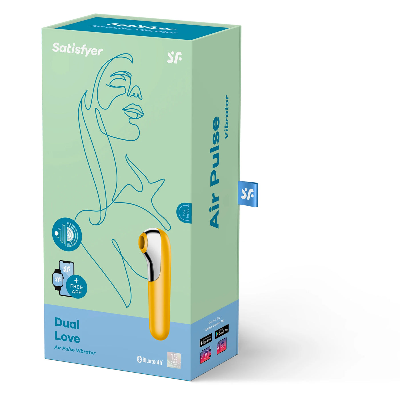 Satisfyer Dual Love Telefon Kontrollü Emiş Güçlü Vibratör-Yellow
