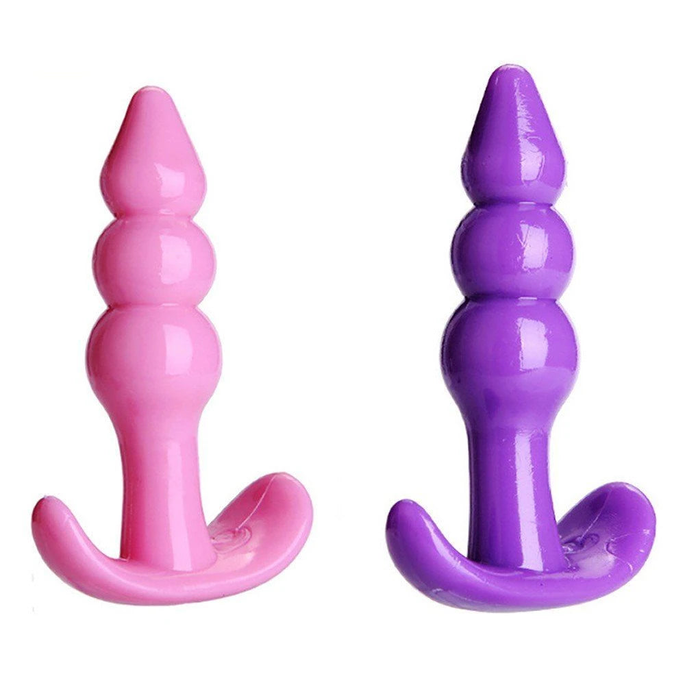 Erox Anal Fantasy Ribbled Silicone Jelly Butt Plug Anal Alıştırıcı-Pink