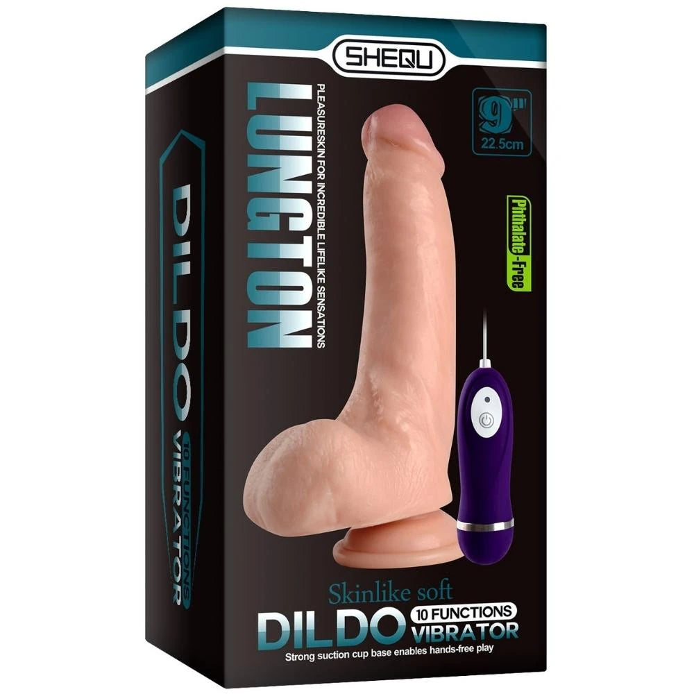 Shequ Vibrating Dildo Lungton 22 Cm Titreşimli Realistik Penis XS-WBC10025-V