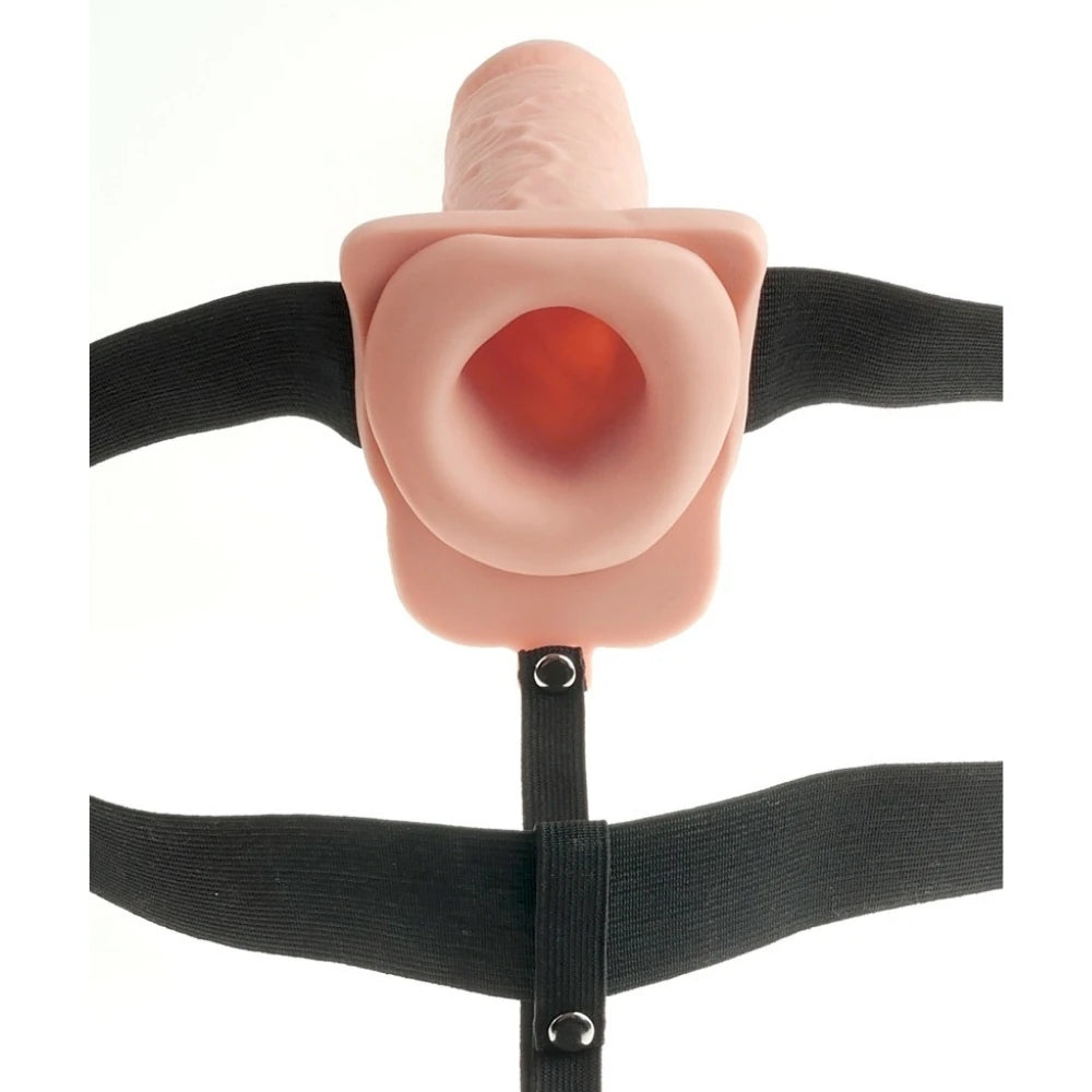 Fetish Fantasy Serisi 28 Cm Titreşimli Belden Bağlamalı İçi Boş Realistik Penis