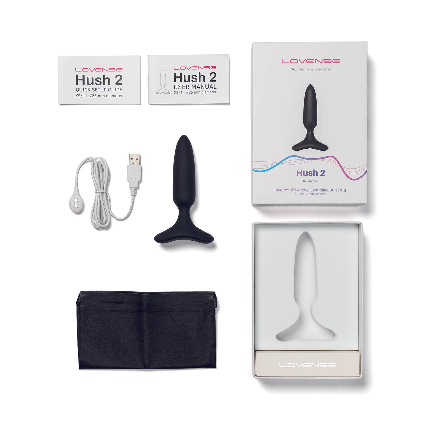 Lovense Hush 2 Butt Plug XS 25 mm Telefon Uyumlu Anal Vibratör