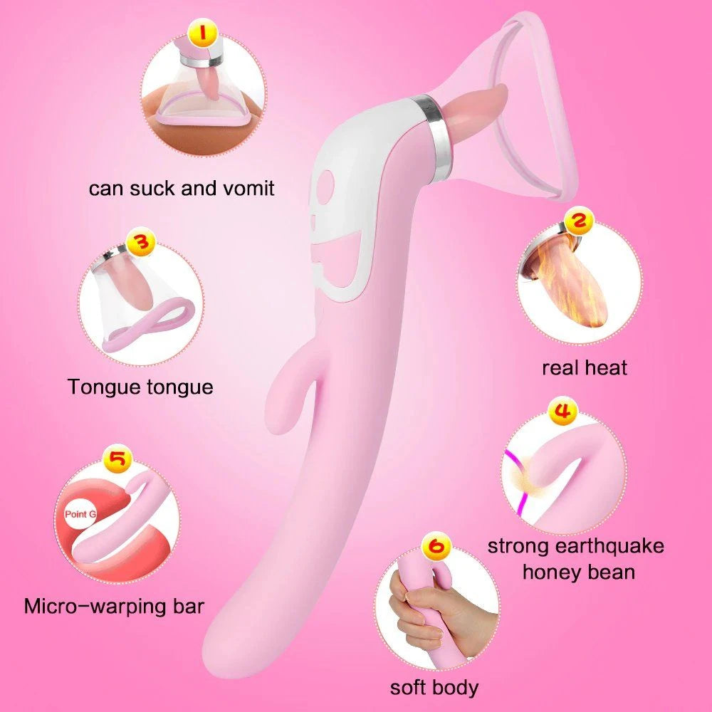Erox Sucker Licker Çift Yönlü Isıtmalı Yalama Vibratör
