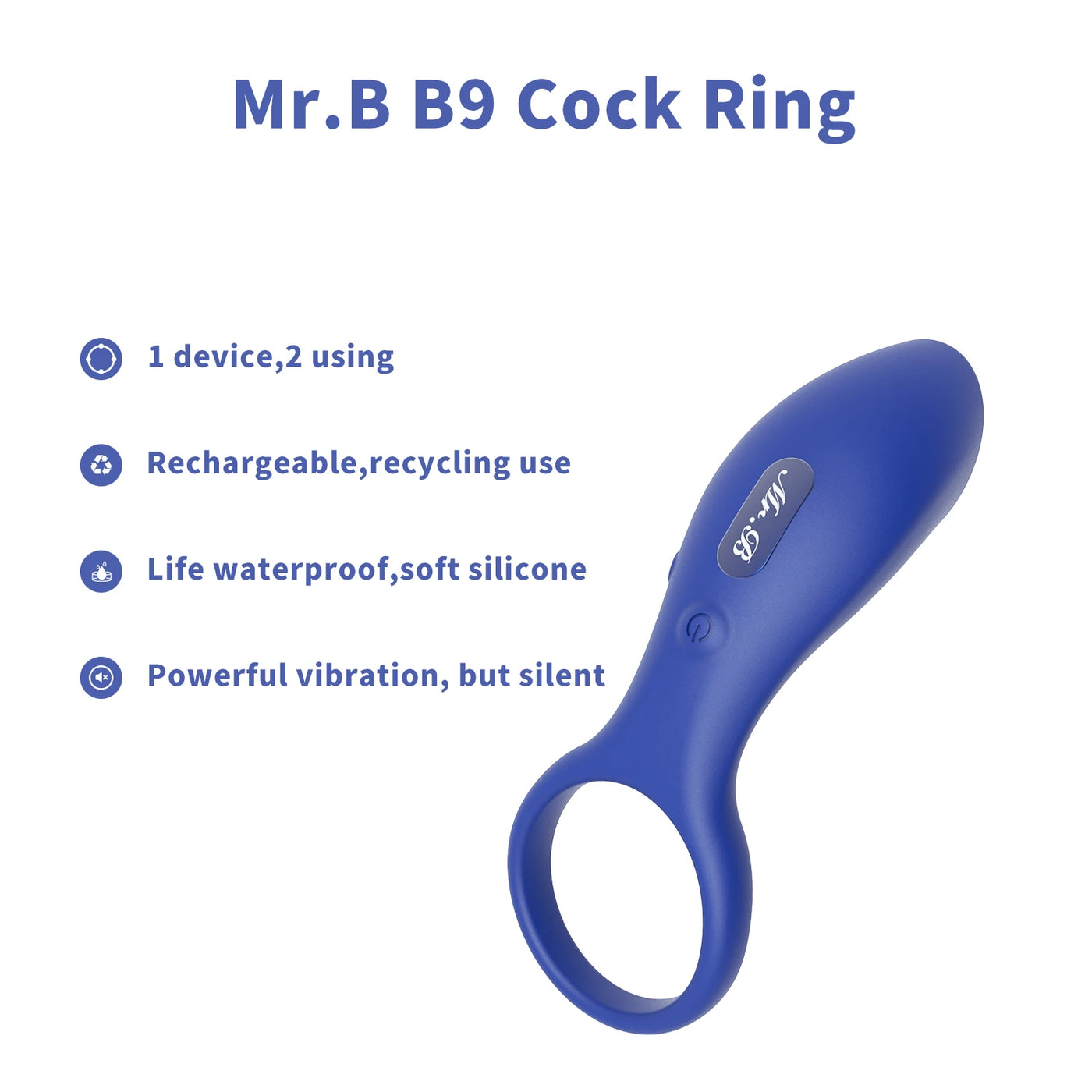 Wowyes B9 Klitoris Penetrasyon Usb Şarjlı Penis Halkası