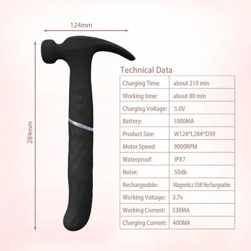 Erox Hammer Love Black Ultra Güçlü Çekiç Vibratör