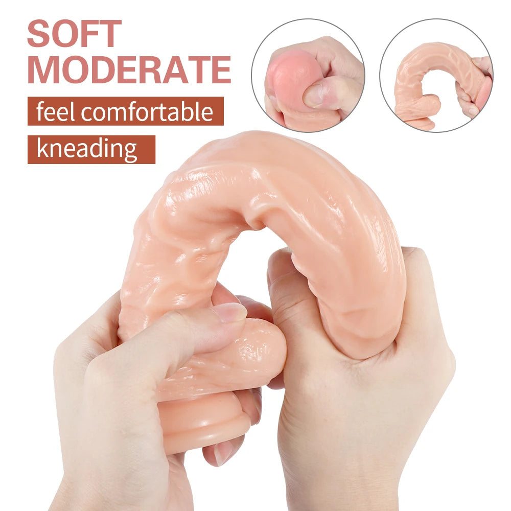 Xise Dildo Series Knight Flexible Realistik Penis XS-WBC10002-Flesh