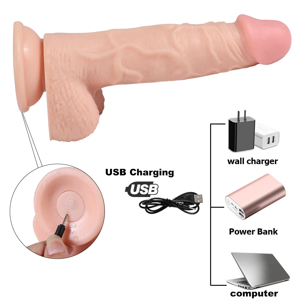 Shequ Dildo Series Hans 20 Mod Titreşimli Realistik Penis