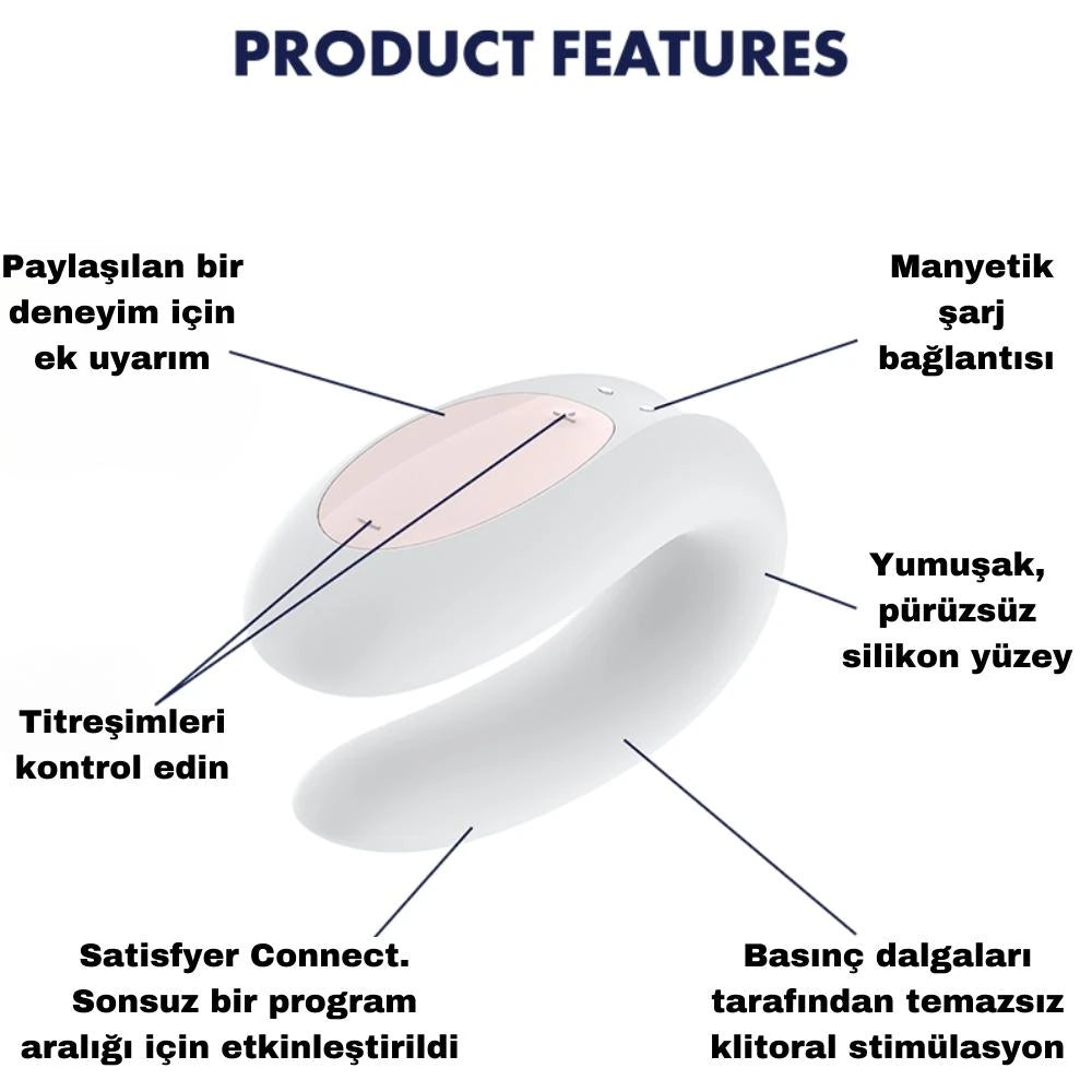 Satisfyer Double Joy Telefon Uyumlu Çiftler İçin Vibratör-White