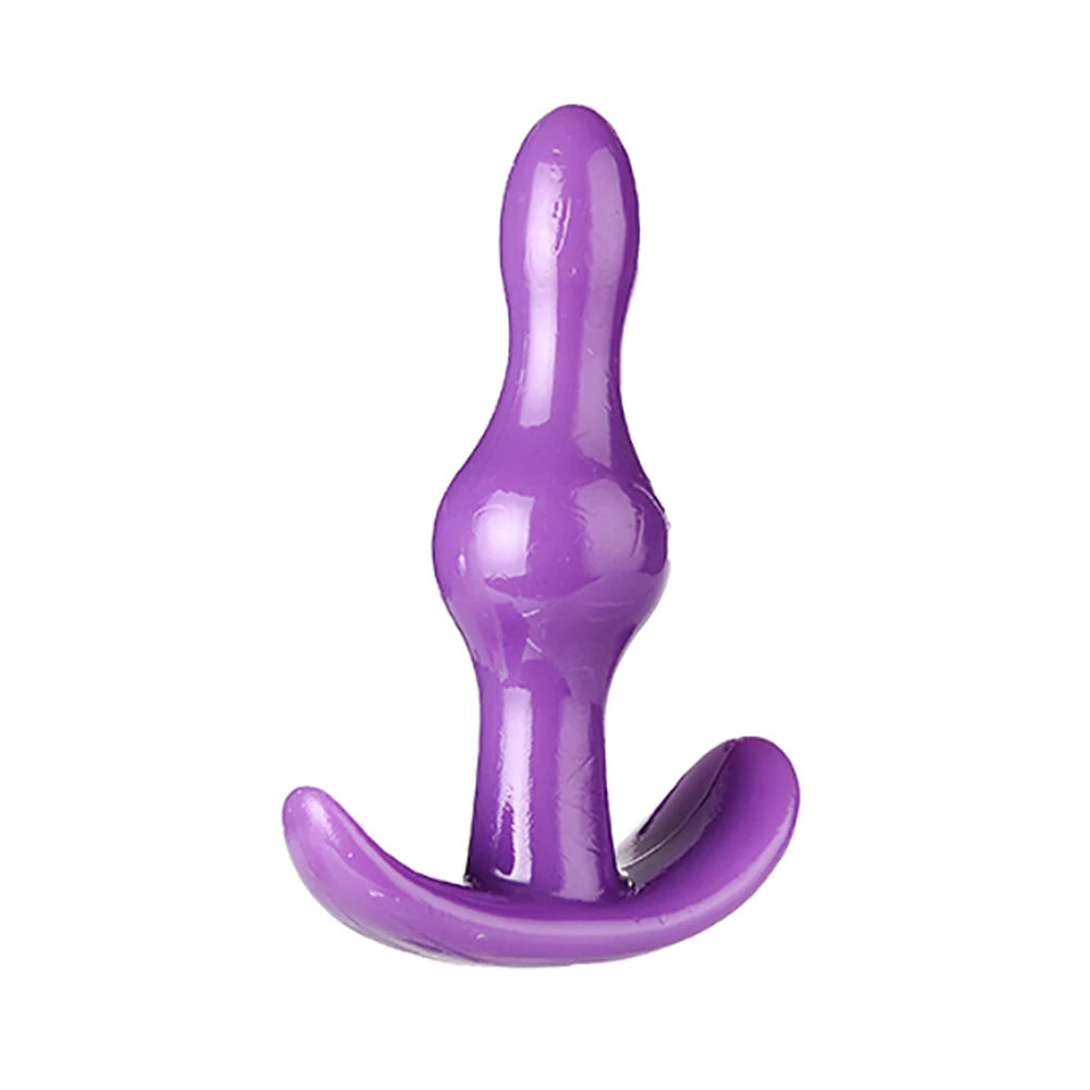 Erox Anal Fantasy Two Ribbed Silikon Anal Alıştırıcı Plug-Purple
