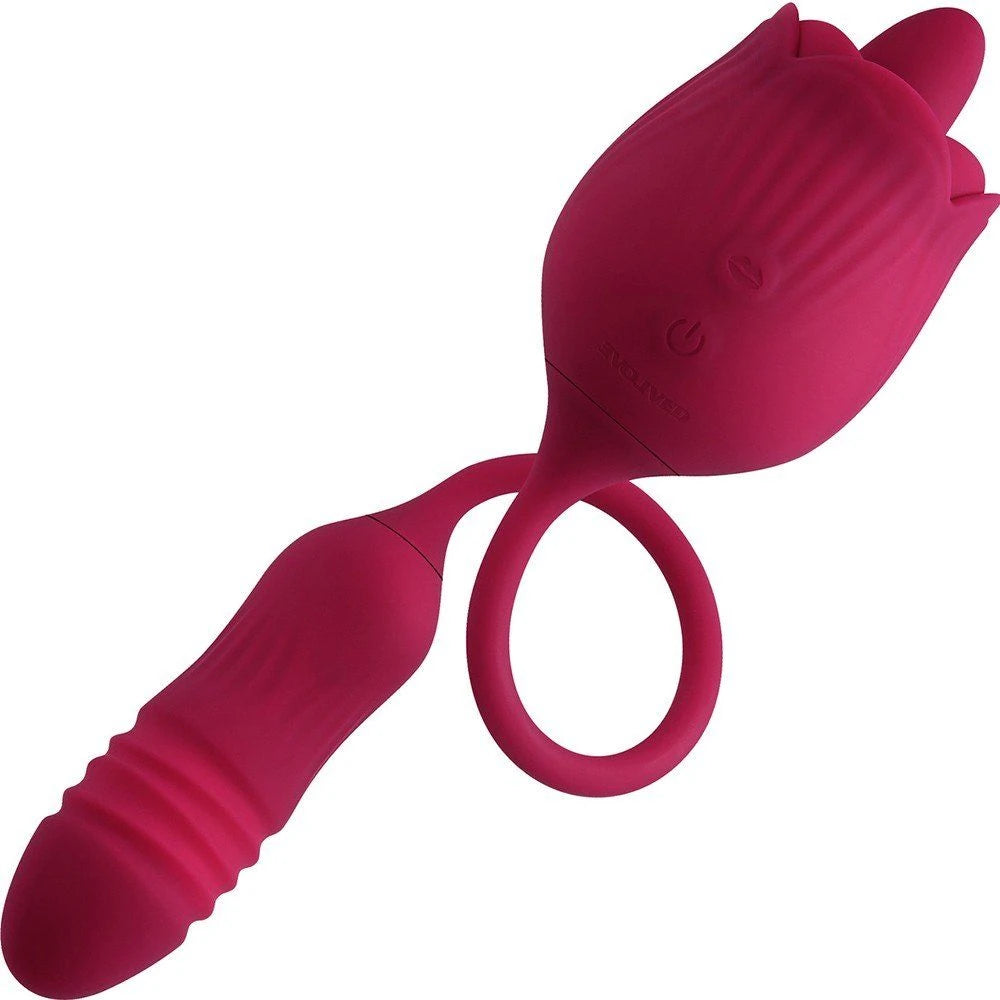 Erox Tongue Rose Dil ve İleri Geri Hareketli Gül Vibratör