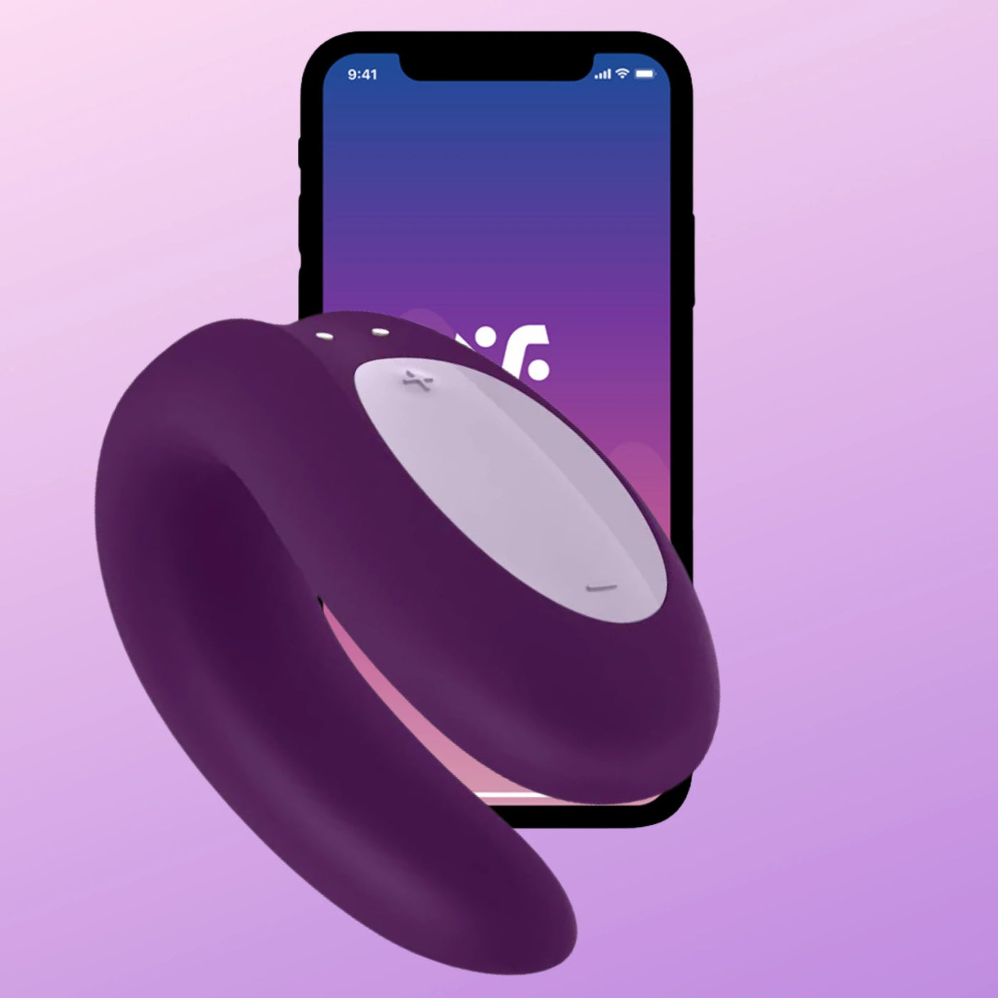 Satisfyer Double Joy Telefon Uyumlu Çiftler İçin Vibratör-Purple