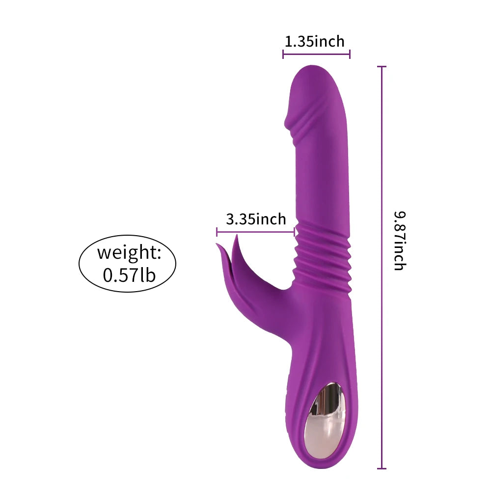 Wythe İleri Geri ve Klitoral Dil Hareketli Rabbit Vibratör