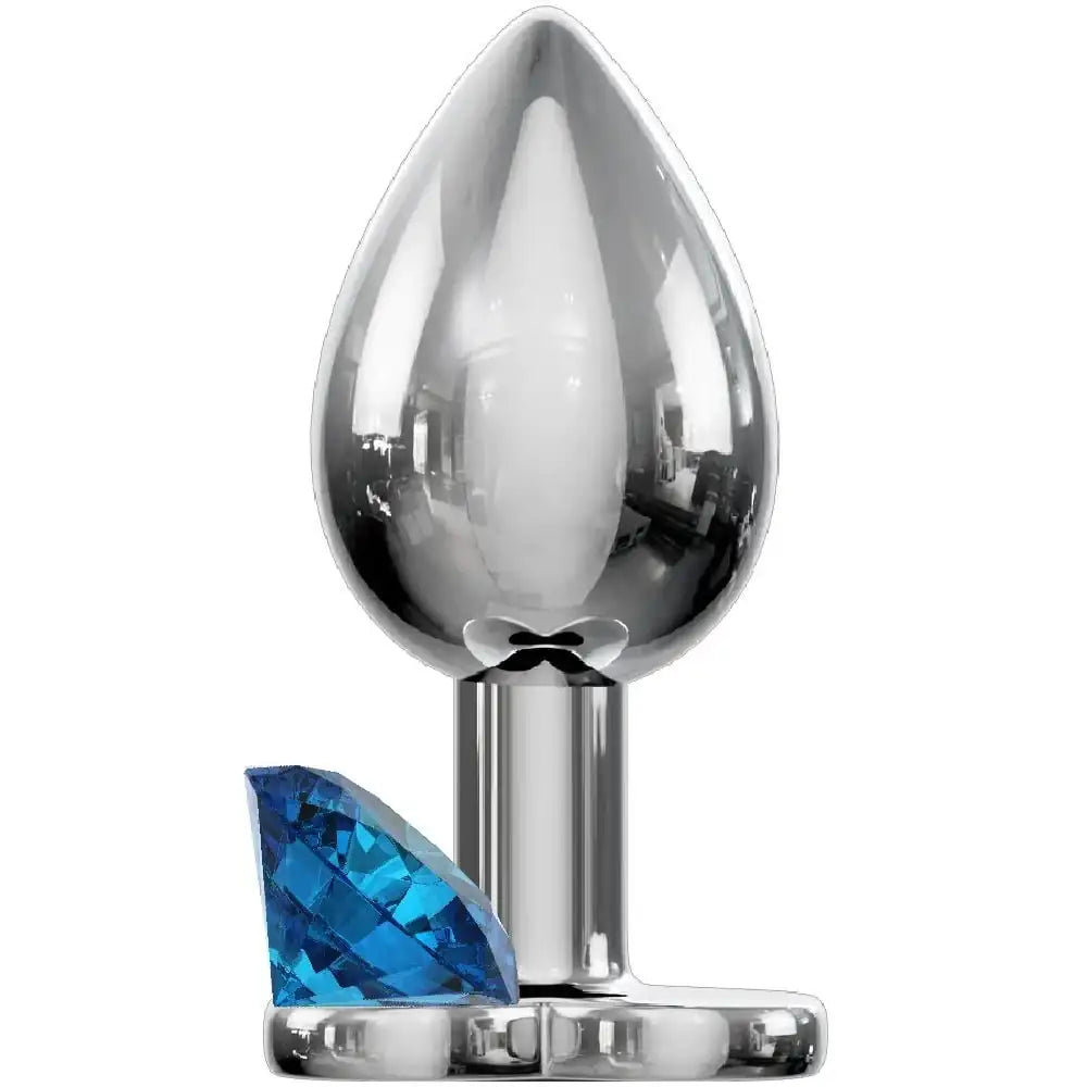 Erox Anal Fantasy Luxury Diamond Blue Taşlı Metal Anal Plug - Small
