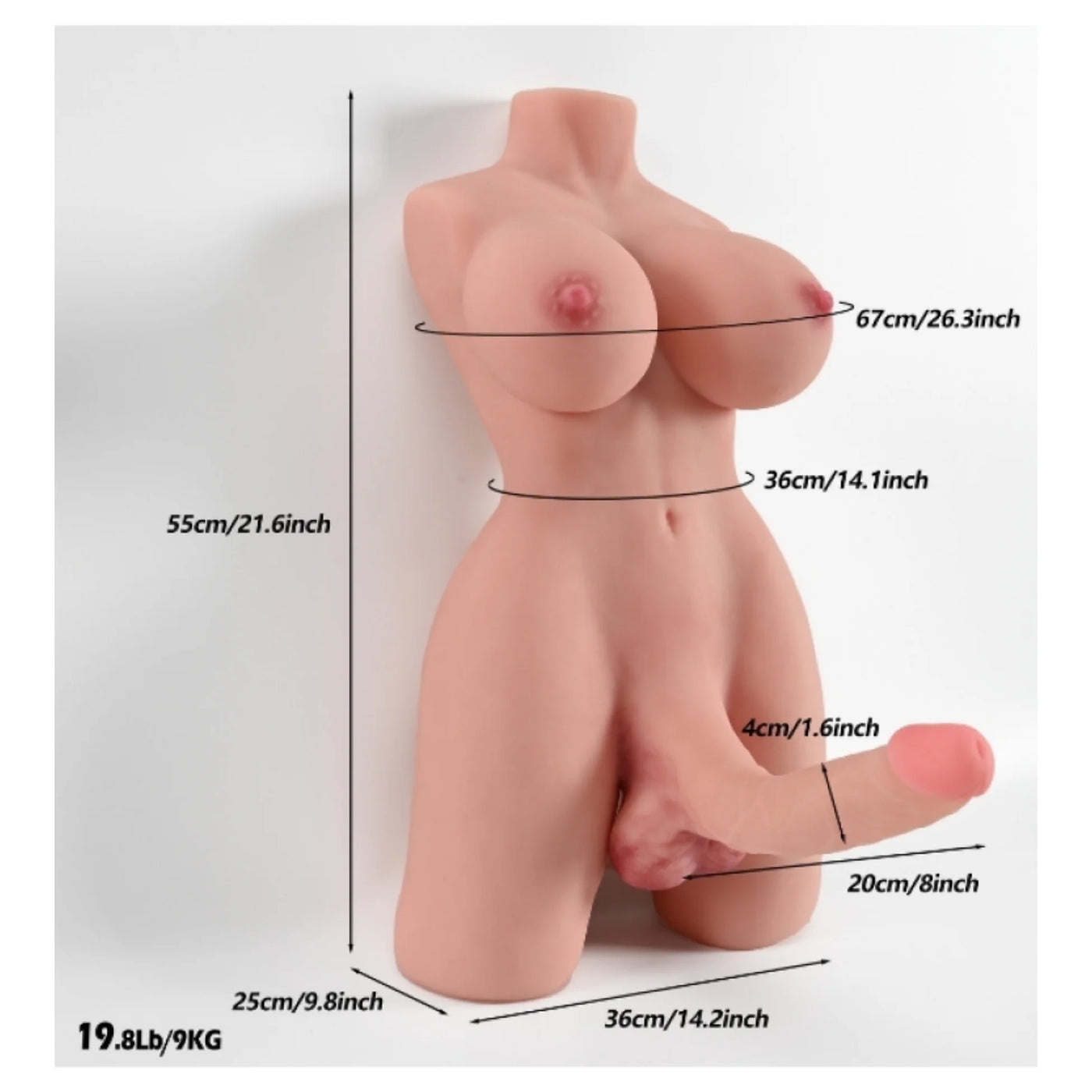 Erox Masturbation Flesh Transeksüel Vajina Mastürbatör 9 Kg.