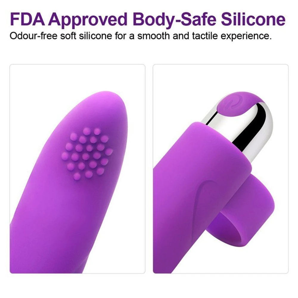 Erox Finger Vibe Çift Yönlü USB Şarjlı Parmak Vibratör-Purple