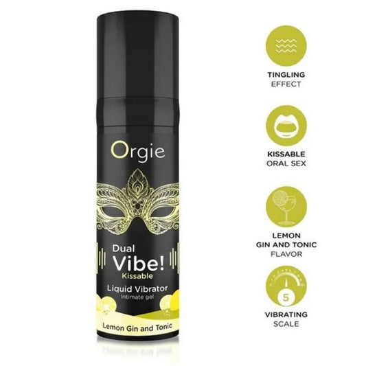Orgie Dual Vibe Limon Aromalı Öpülebilir Likid Vibratör 15 Ml.
