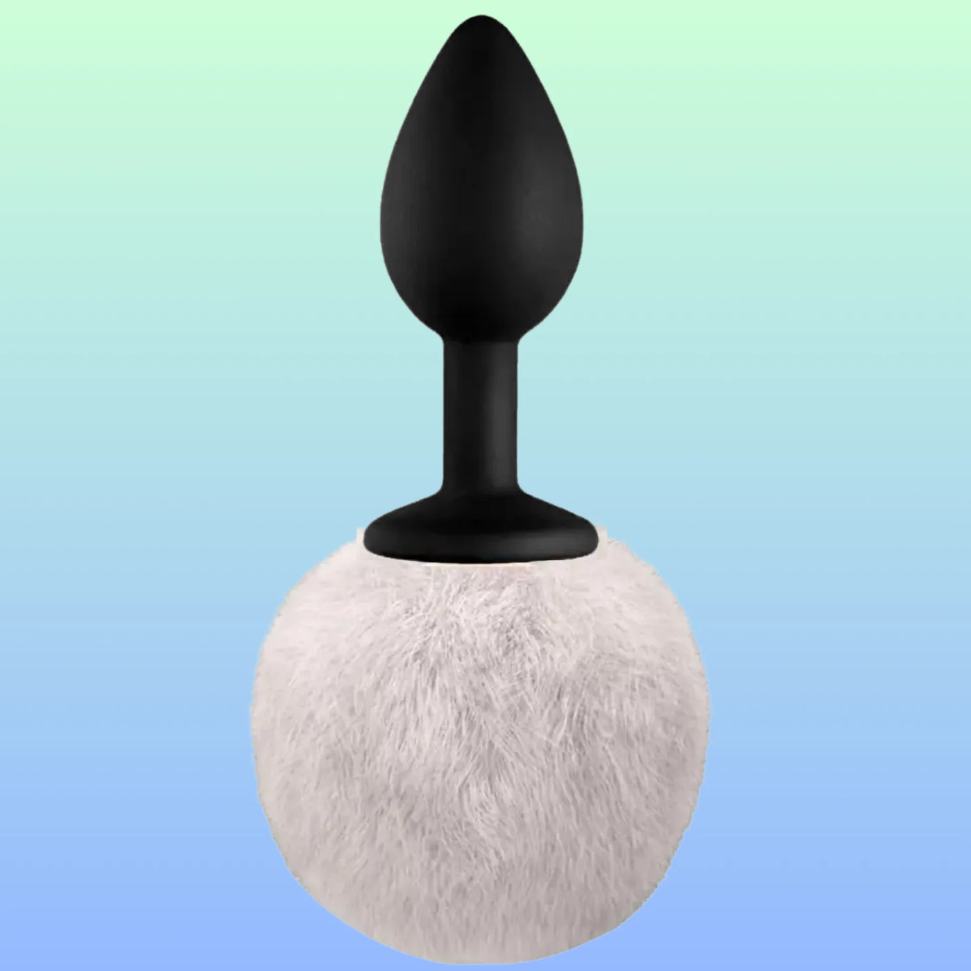 Erox Luxury Black Silicone Bunny Tail White Kuyruklu Anal Plug