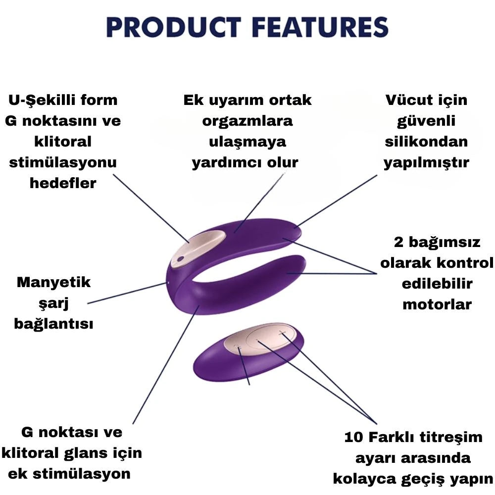 Satisfyer Double Plus Remote Uzaktan Kumandalı Partner Vibratör