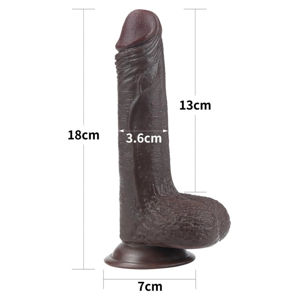 Lovetoy Sliding Skin Dildo Hareketli Deri Özellikli 18 Cm Realistik Zenci Penis