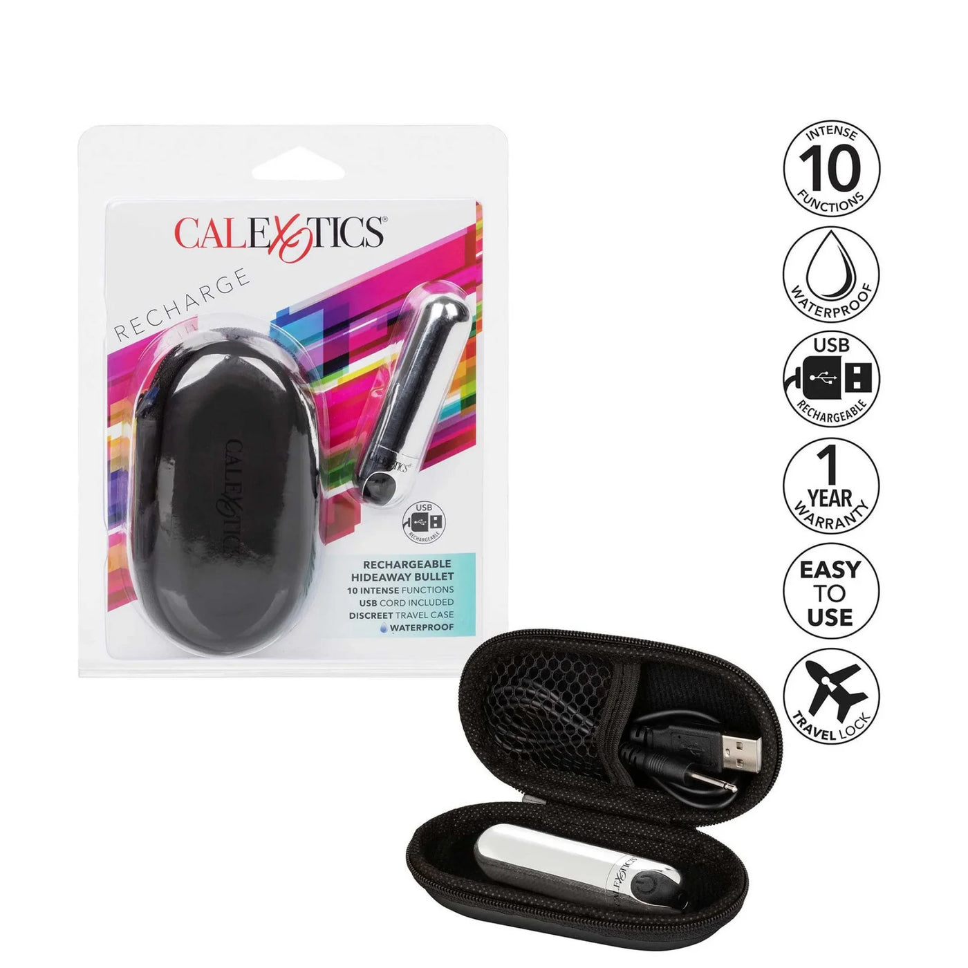 Calexotics Hideaway Bullet Şarj Edilebilir Mini Vibratör-Silver