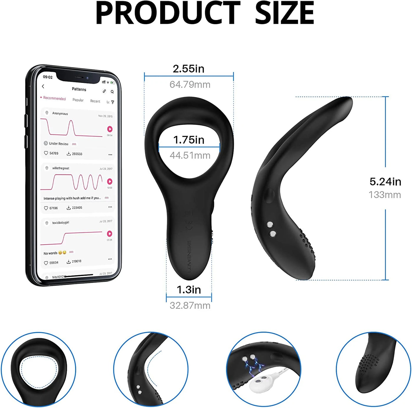 Lovense Diamo Telefon Kontrollü Penis Halkası