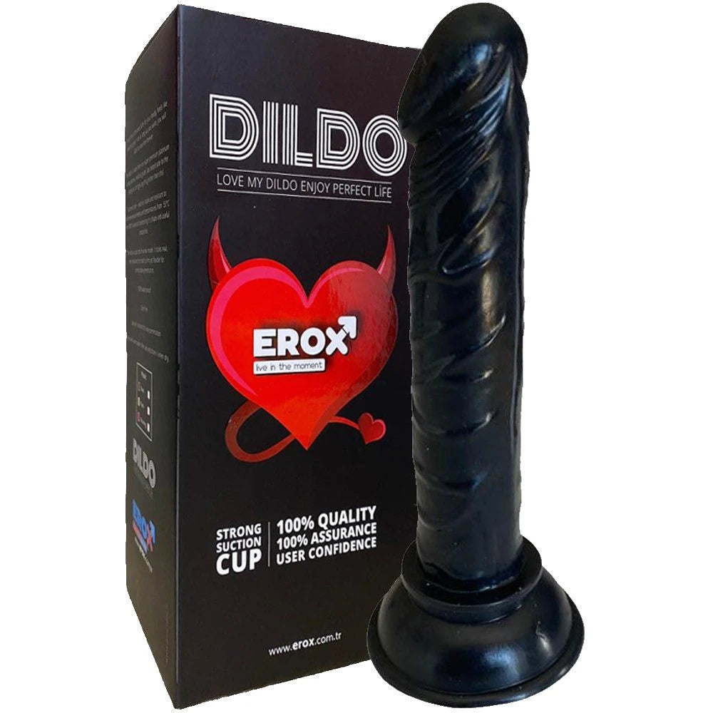 Erox Jelly Silicone 14.5 cm Anal ve Vajinal Realistik Penis-Black