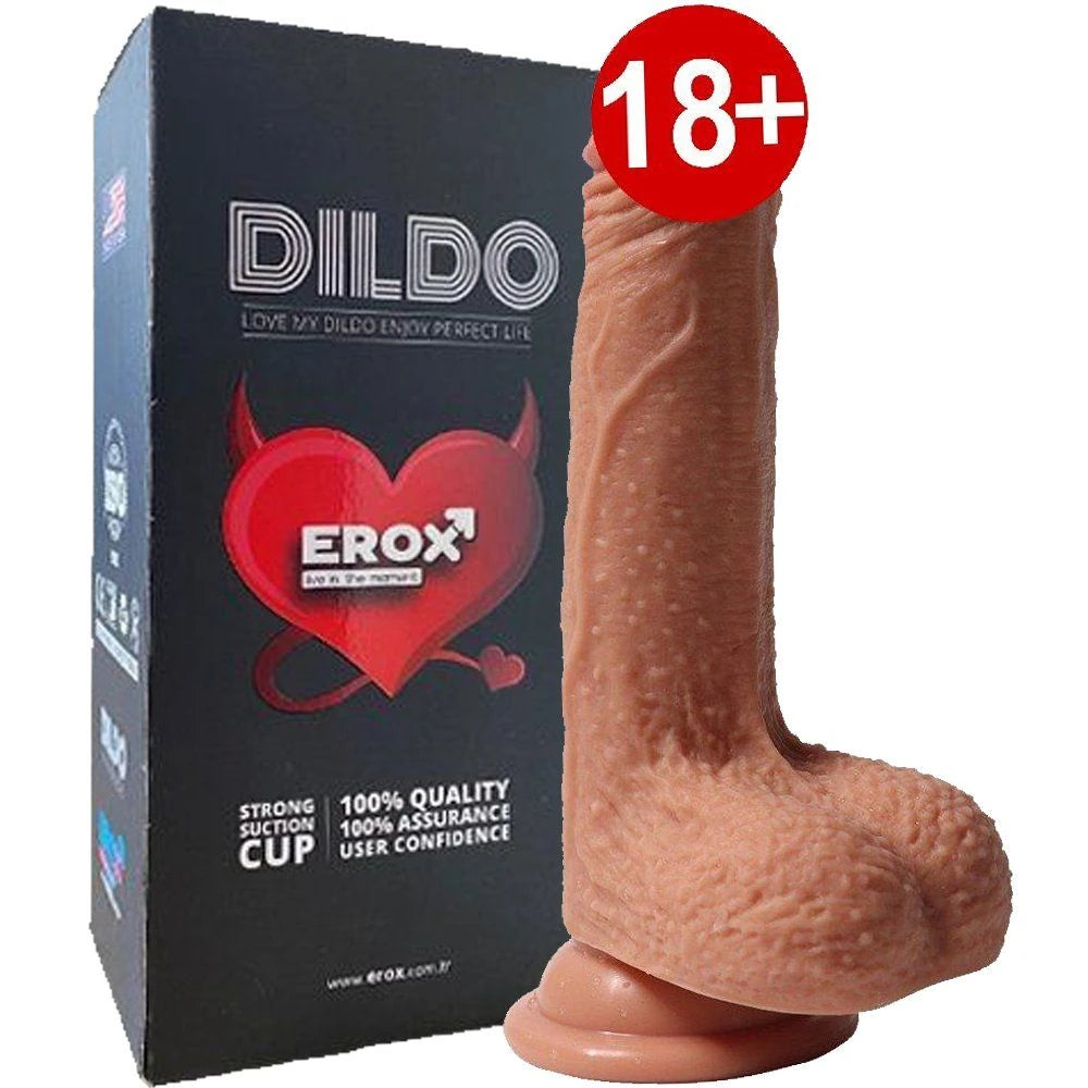 Erox Natural Texture 19 cm Çift Katmanlı Realistik Penis