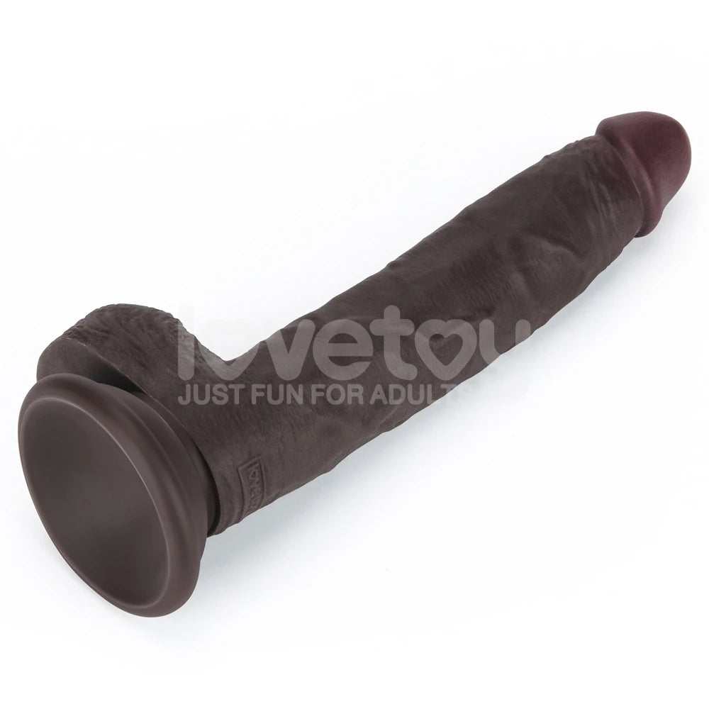 Lovetoy Sliding Skin Pro II Dual Layer Silicone Dong Black Realistik Penis LV417206