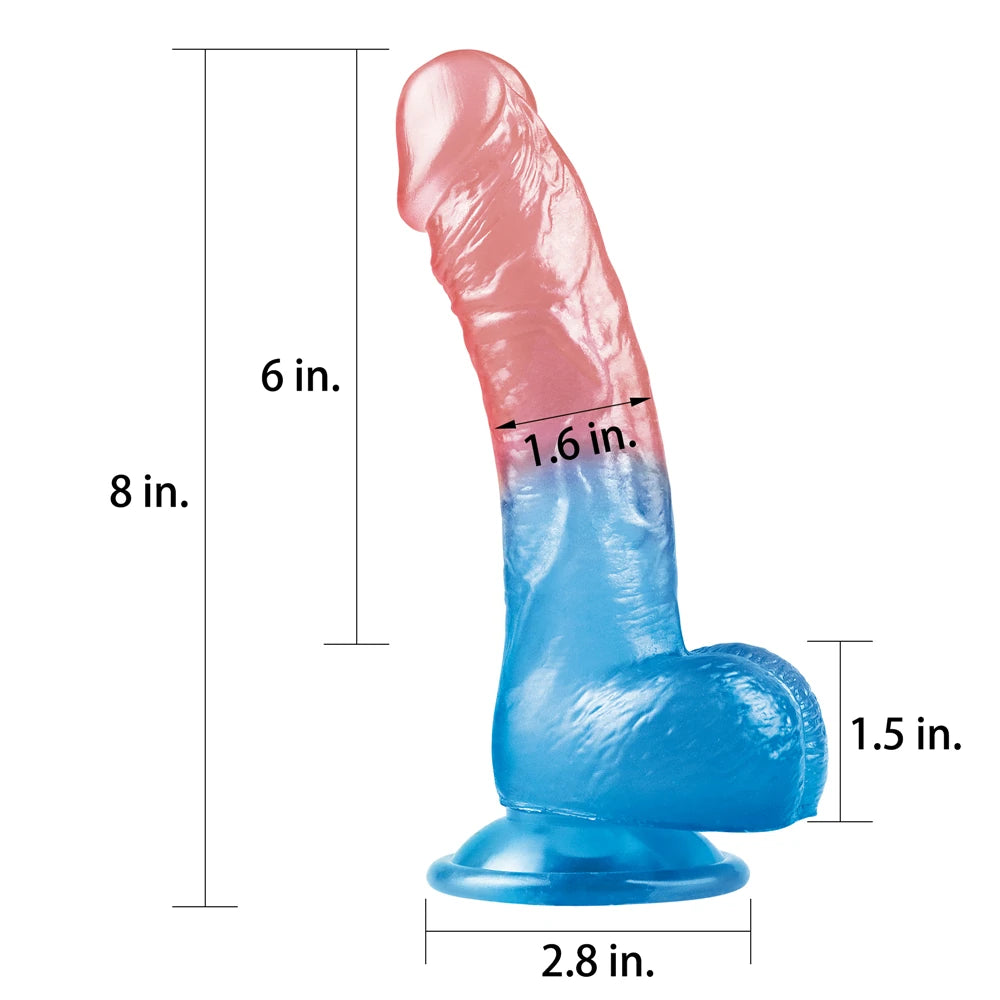 Lovetoy Dazzle Studs Dildo Curve 20 Cm Realistik Jel Penis